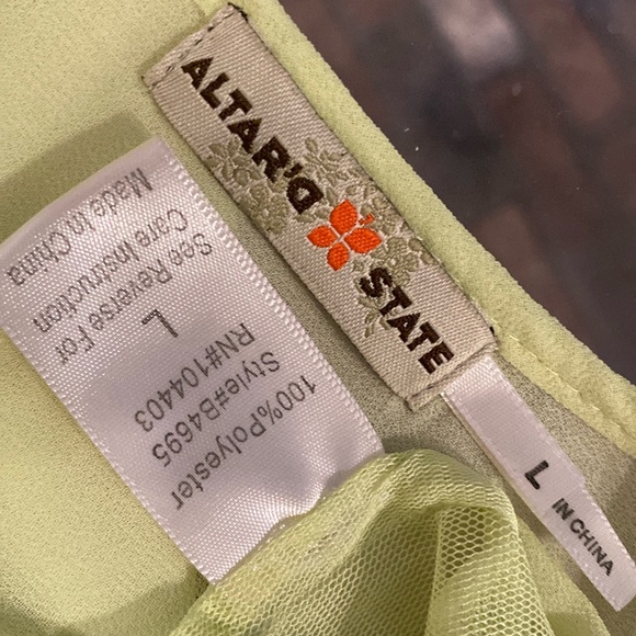 ALTAR’D STATE - tank: beaded sheer green toned w button down rear - L - Picture 5 of 16